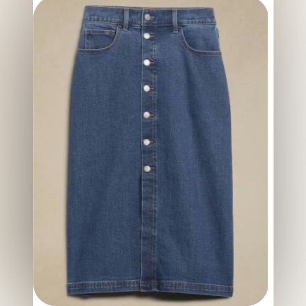 Banana Republic Denim Button-Front Skirt